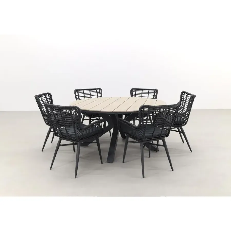 Tuinsets-Garden Impressions Edison 148 cm. - ronde tuinset / Jasmine black