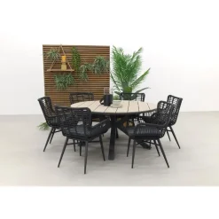 Tuinsets-Garden Impressions Edison 148 cm. - ronde tuinset / Jasmine black
