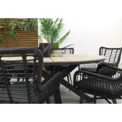 Tuinsets-Garden Impressions Edison 148 cm. - ronde tuinset / Jasmine black