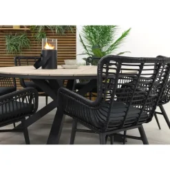 Tuinsets-Garden Impressions Edison 148 cm. - ronde tuinset / Jasmine black