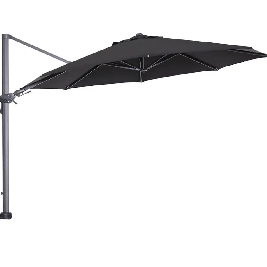 Parasols-Garden Impressions Hawaii zweefparasol 3.5m zwart met voet en hoes
