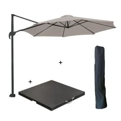 Parasols-Garden Impressions Hawaii parasol S Ø300 zand + 80kg voet en hoes