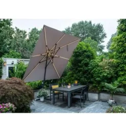 Parasols-Garden Impressions Hawaii zweefparasol Lumen LED 300x300 cm - zand