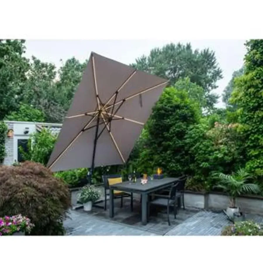 Parasols-Garden Impressions Hawaii zweefparasol Lumen LED 300x300 cm - zand