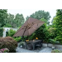 Parasols-Garden Impressions Hawaii zweefparasol Lumen LED 300x300 cm - zand