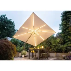 Parasols-Garden Impressions Hawaii zweefparasol Lumen LED 300x300 cm - zand