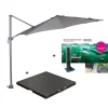 Parasols-Garden Impressions Hawaii parasol S Ø300 d.grijs + 80kg voet en hoes