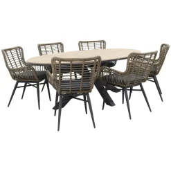 Tuinsets-Garden Impressions Jasmine Natural/Edison 220x115 cm. - ovale tuinset