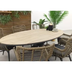 Tuinsets-Garden Impressions Jasmine Natural/Edison 220x115 cm. - ovale tuinset