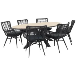 Tuinsets-Garden Impressions Jasmine - Black/Edison 220x115 cm. - ovale tuinset