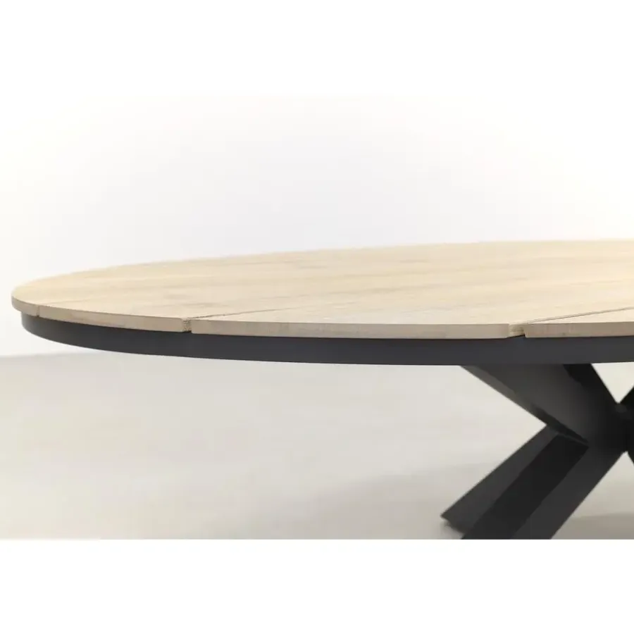 Tuinsets-Garden Impressions Jasmine - Black/Edison 220x115 cm. - ovale tuinset