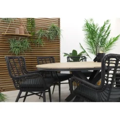 Tuinsets-Garden Impressions Jasmine - Black/Edison 220x115 cm. - ovale tuinset