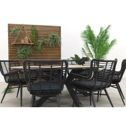 Tuinsets-Garden Impressions Jasmine - Black/Edison 220x115 cm. - ovale tuinset