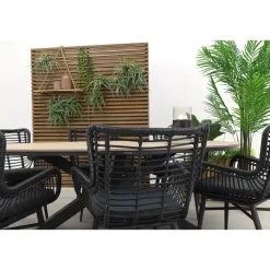 Tuinsets-Garden Impressions Jasmine - Black/Edison 220x115 cm. - ovale tuinset