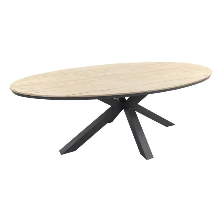 Tuinsets-Garden Impressions Jasmine - Black/Edison 220x115 cm. - ovale tuinset