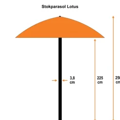 Parasols-Garden Impressions Lotus parasol Ø300 cm - zwart