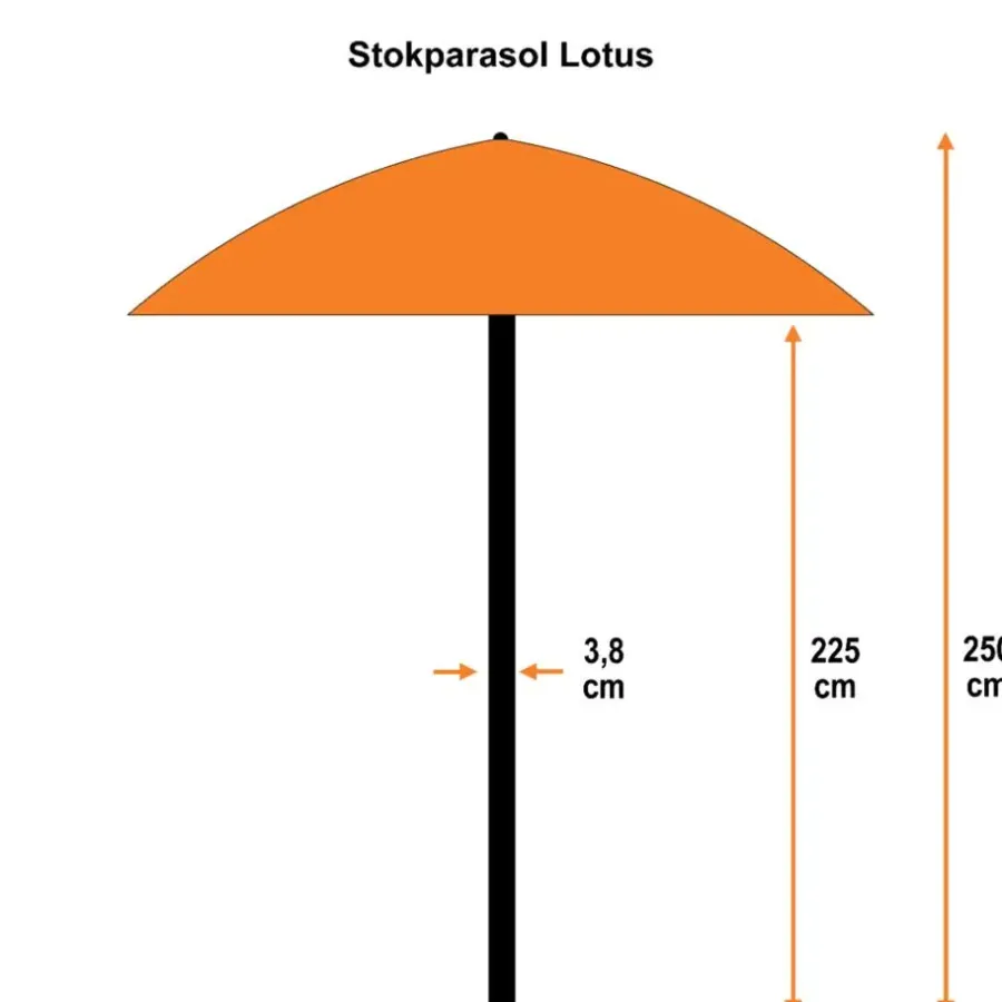 Parasols-Garden Impressions Lotus parasol Ø300 cm - zwart