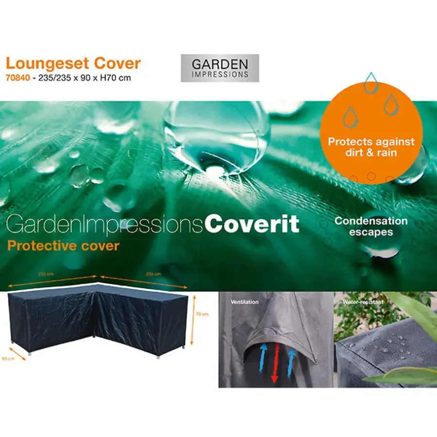 Tuinmeubelbeschermers-Garden Impressions Lounge dining hoes L 235/235x90xH70 cm