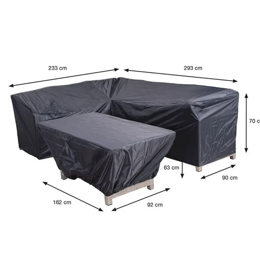Tuinmeubelbeschermers-Garden Impressions Lounge dining hoes 233/293x90xH70 en 162x92xH63 cm