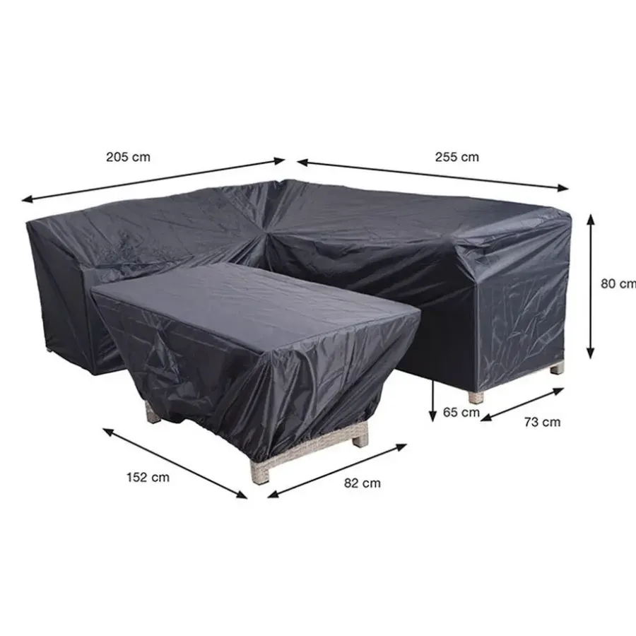 Tuinmeubelbeschermers-Garden Impressions Lounge dining hoes 205/255x73xH80 en 152x82xH65 cm