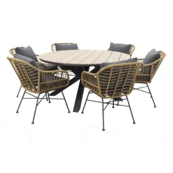 Tuinsets-Garden Impressions Margriet naturel / Edison 148 cm. - ronde tuinset