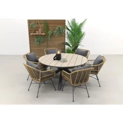 Tuinsets-Garden Impressions Margriet naturel / Edison 148 cm. - ronde tuinset