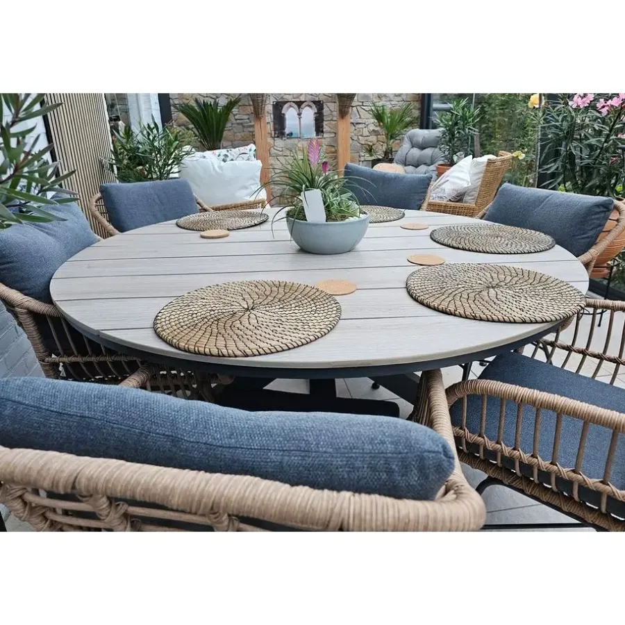 Tuinsets-Garden Impressions Margriet naturel / Edison 148 cm. - ronde tuinset