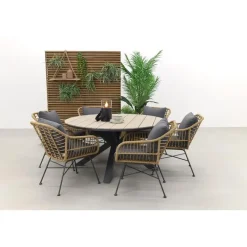 Tuinsets-Garden Impressions Margriet naturel / Edison 148 cm. - ronde tuinset