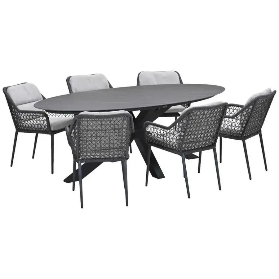 Tuinsets-Garden Impressions Pemba - Scot tuinset 7-delig - Napoli grey