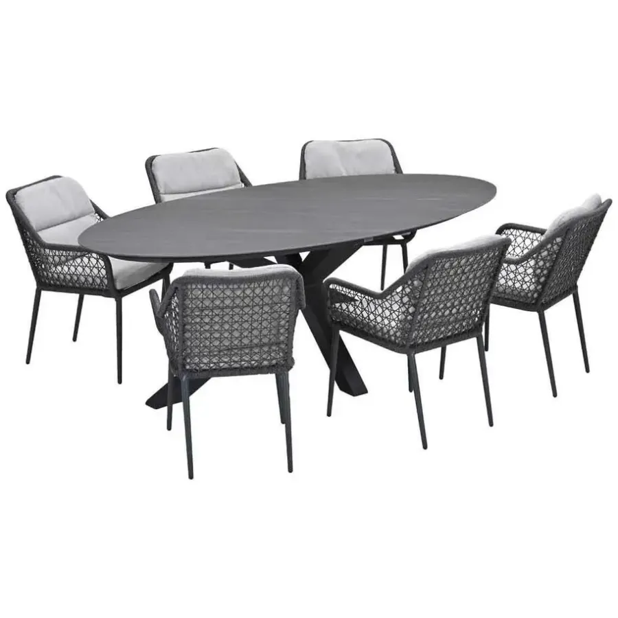Tuinsets-Garden Impressions Pemba - Scot tuinset 7-delig - Napoli grey