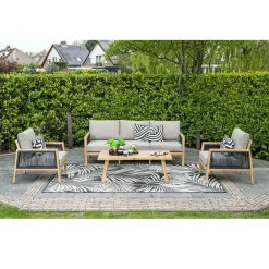 Loungesets-Garden Impressions San Capri loungeset 4-delig - light teak aluminium