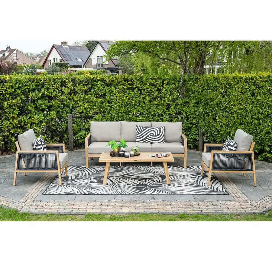 Loungesets-Garden Impressions San Capri loungeset 4-delig - light teak aluminium