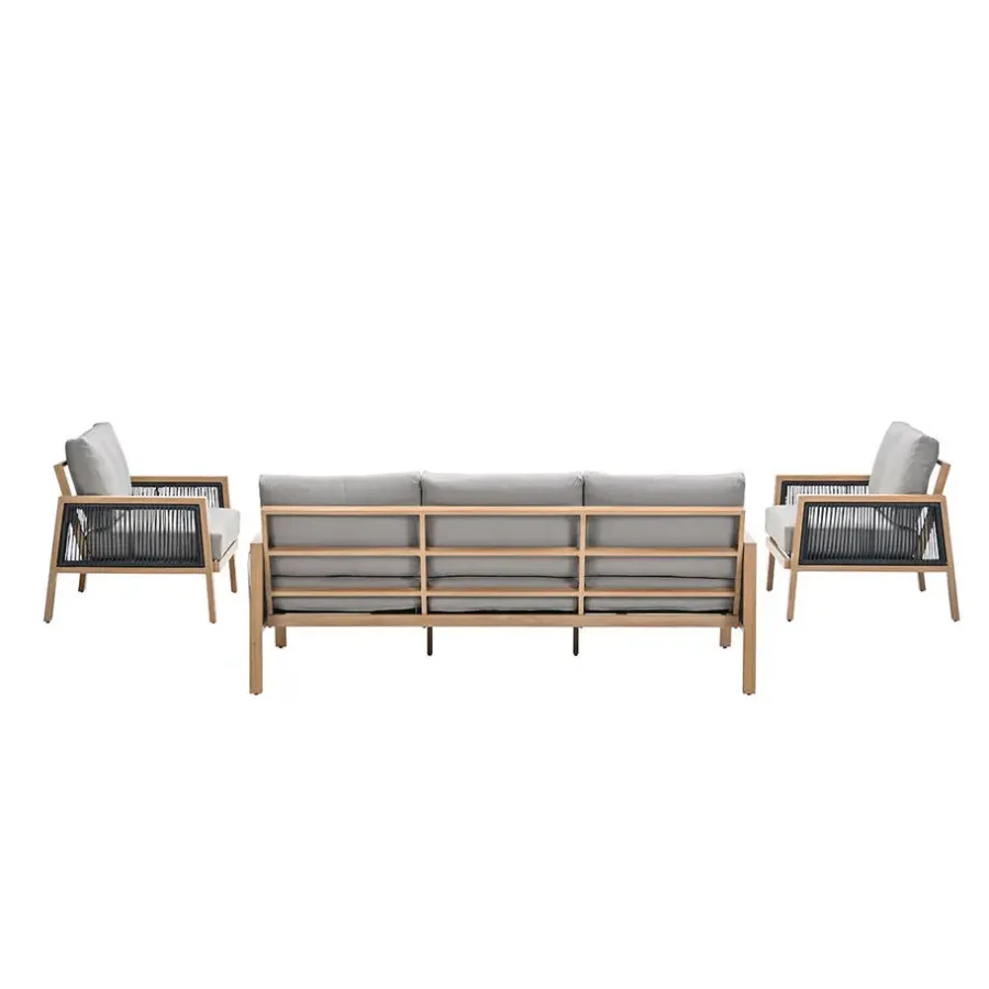 Loungesets-Garden Impressions San Capri loungeset 4-delig - light teak aluminium