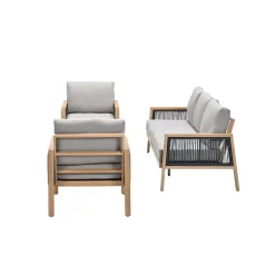 Loungesets-Garden Impressions San Capri loungeset 4-delig - light teak aluminium