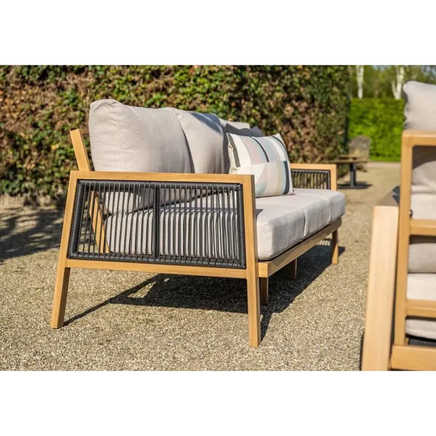 Loungesets-Garden Impressions San Capri loungeset 4-delig - light teak aluminium