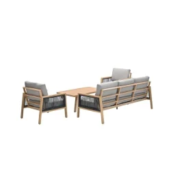 Loungesets-Garden Impressions San Capri loungeset 4-delig - light teak aluminium
