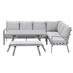 Loungesets-Garden Impressions Senja lounge dining set 4-delig rechts- valley sand