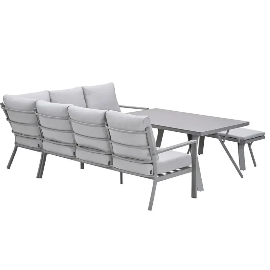 Loungesets-Garden Impressions Senja lounge dining set 4-delig rechts- valley sand
