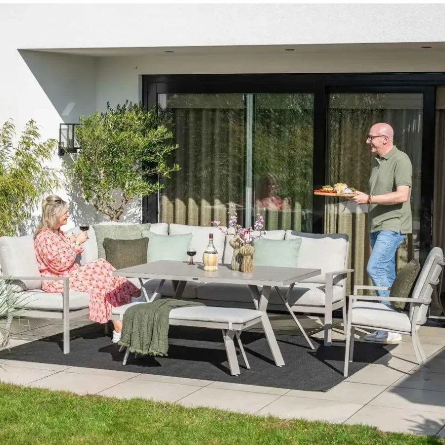 Garden Impressions Senja lounge dining set 4-delig l. - valley sand