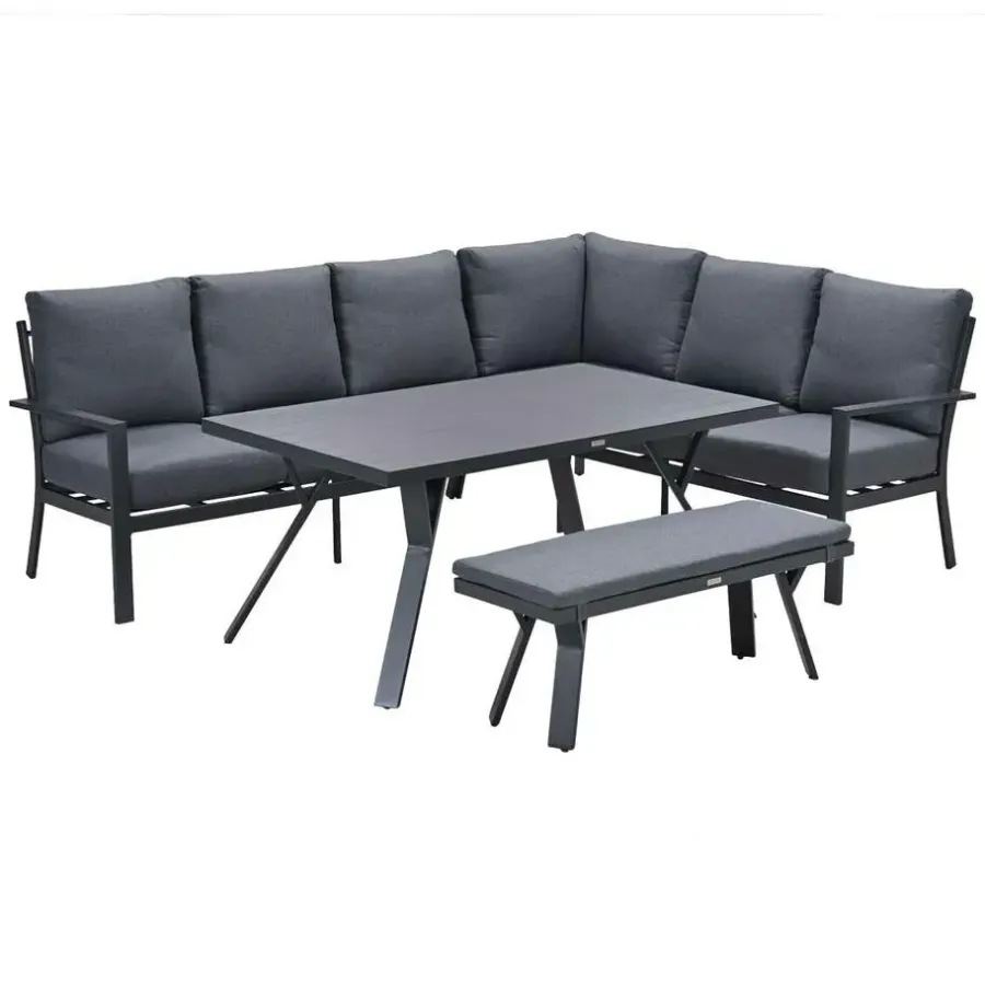 Loungesets|Loungesets-Garden Impressions Senja lounge dining set 4-delig rechts - m. grijs