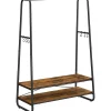 Vasagle Garderobe - met 2 legplanken - 6 haken in S-vorm - vintage - Bruin-Zwart