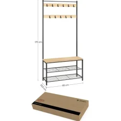 Merkloos Garderoberek - 175 cm - 85 cm - lichte Eik Kleur