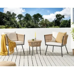 Beliani GARGANO - Tuinset - Beige - PE rotan