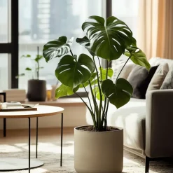 Kamerplanten-Plant in a Box Gatenplant - Monstera deliciosa - Hoogte 50-60cm - ⌀17cm
