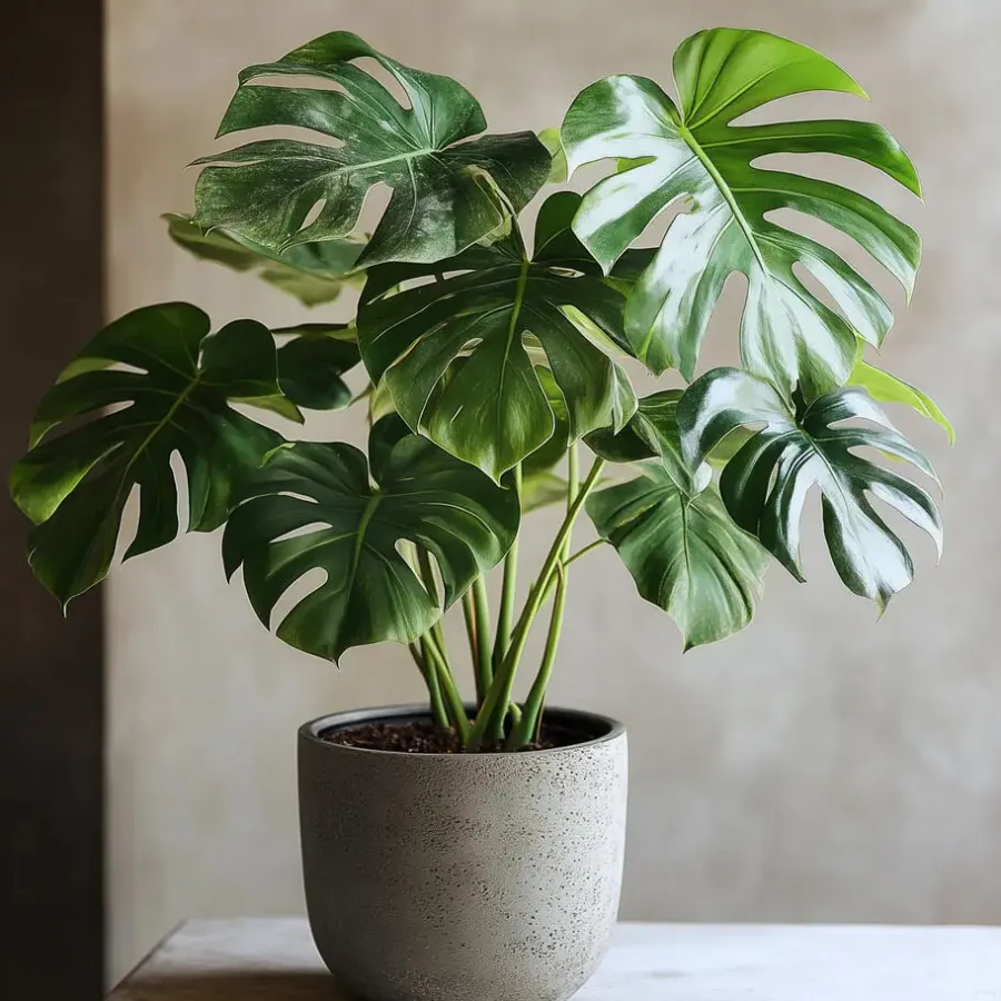 Kamerplanten-Plant in a Box Gatenplant - Monstera deliciosa - Hoogte 50-60cm - ⌀17cm
