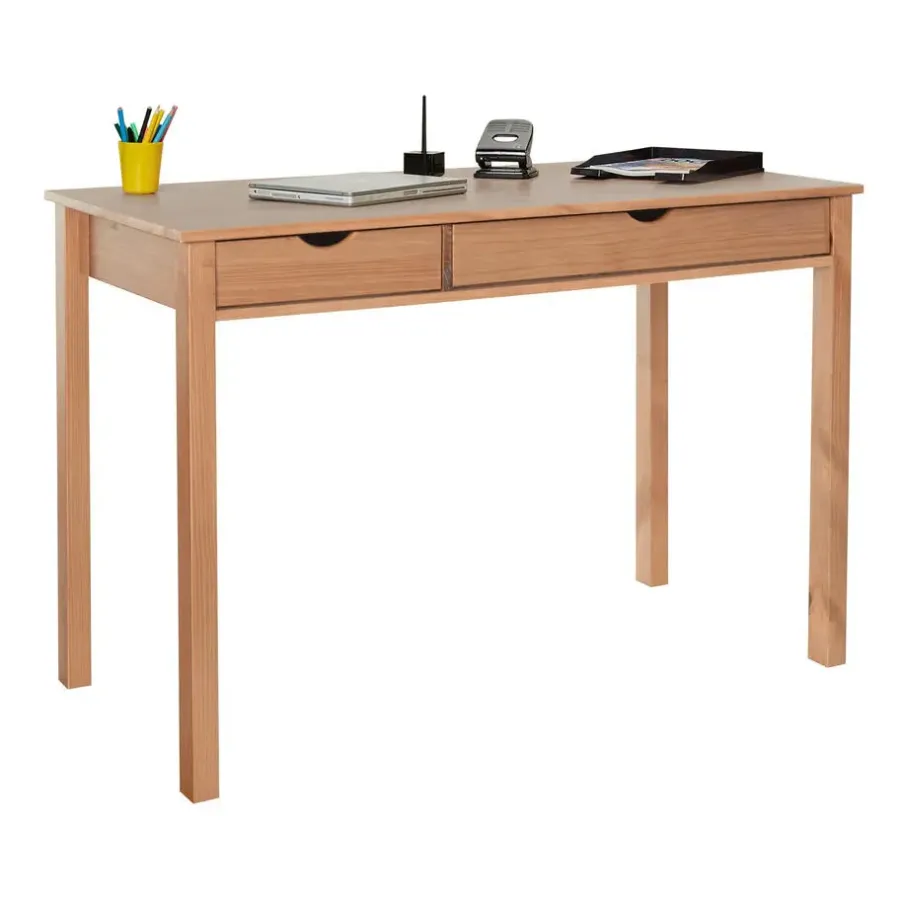 Loft24 Gava - Bureau met 2 laden in grenen natuur