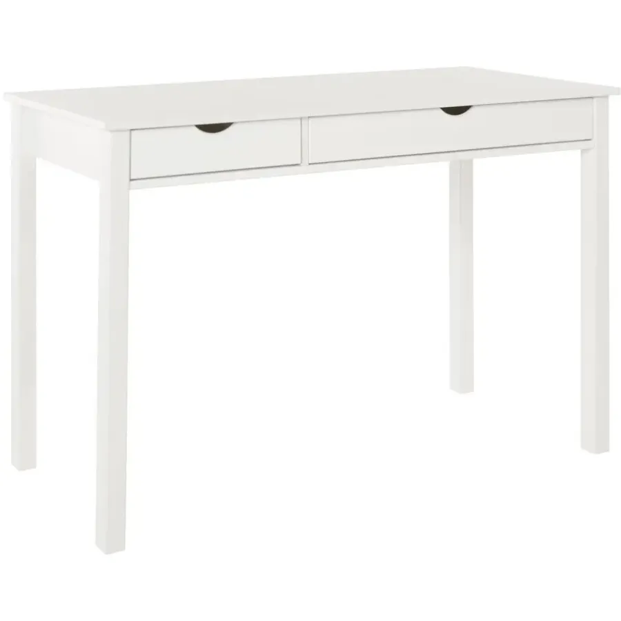 Bureaus-Loft24 Gava - Bureau met 2 laden in grenen wit