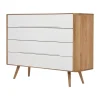 Leen Bakker Gazzda Ena Drawer Eikenhouten Ladekast - Naturel / Wit