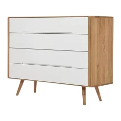 Leen Bakker Gazzda Ena Drawer Eikenhouten Ladekast - Naturel / Wit