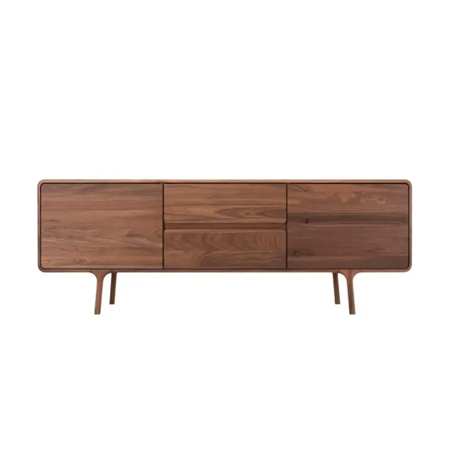 Leen Bakker Gazzda Fawn Sideboard Houten Dressoir Walnut - 180 x 45 cm